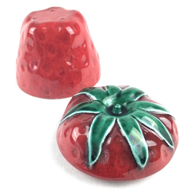 Red Vintage 1960s Strawberry Covered Container For Sale - Image 8 of 11