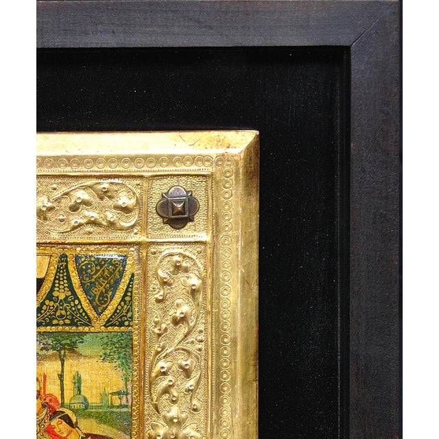 Icilio Federico Joni, Painted Gesso, Gilt and Wood Tavolette Book Cover Binding, 1890s, Oil & Cedar & Gesso For Sale - Image 4 of 18