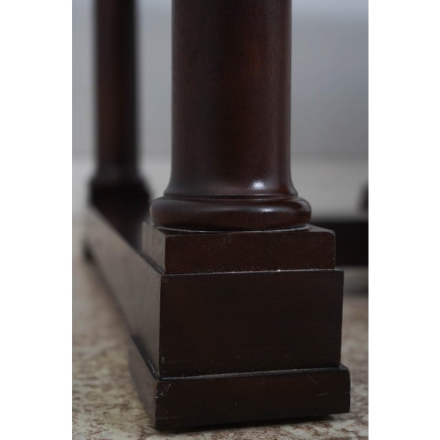 Wood Large Empire Style Mahogany 3 Drawer Library Desk For Sale - Image 7 of 17