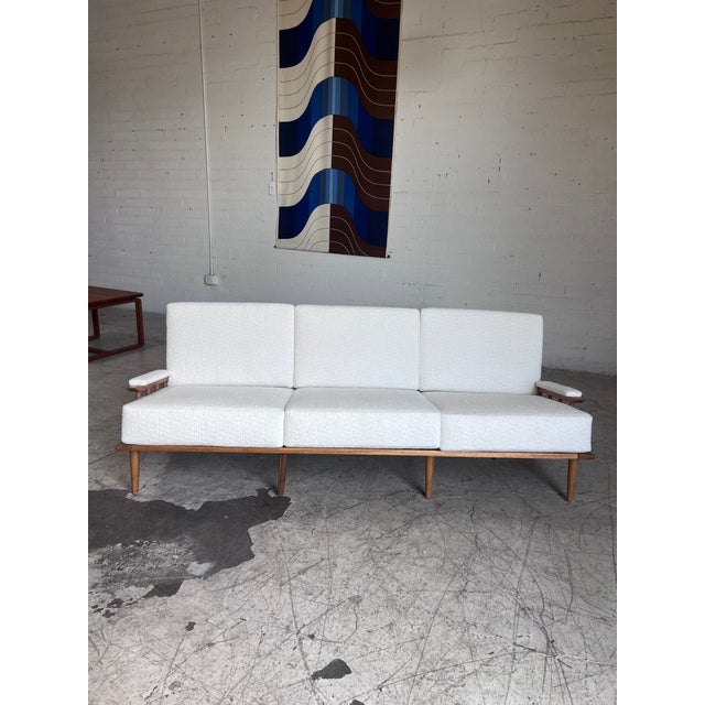 Reupholstered Vintage Spindle Back Sofa by Manuel Martin For Sale - Image 4 of 8