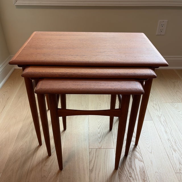 1960s Danish Teak Nesting Tables – Set of 3, Imported For Sale - Image 11 of 12