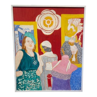 1970s Self-Portrait Oil Painting on Canvas by Molly Schiff For Sale