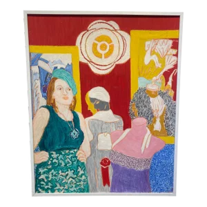 1970s Self-Portrait Oil Painting on Canvas by Molly Schiff