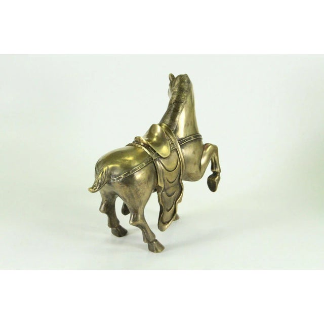 Chinese 1800's Chinese Horse Figurine Cast Brass Archaic Style For Sale - Image 3 of 10