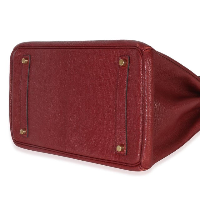 Animal Skin Rouge Grenat Chevre de Coromandel Birkin 35 PHW For Sale - Image 7 of 9