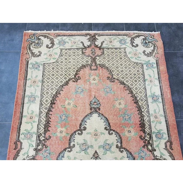 Bohemian Vintage Wool Rug- 4′ × 7′6″ For Sale - Image 10 of 11