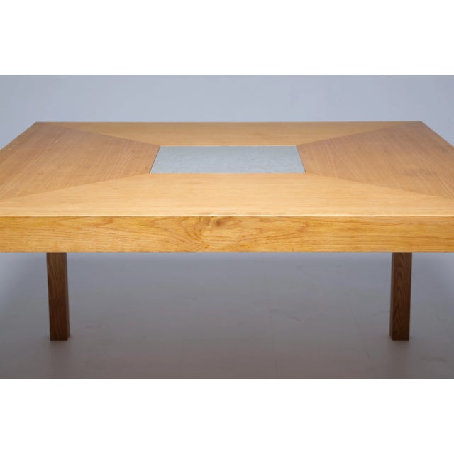 Large Square Dining Table, 1990s, in Very Good conditions. Designed 1990 to 1999 This piece is designed in the style of...