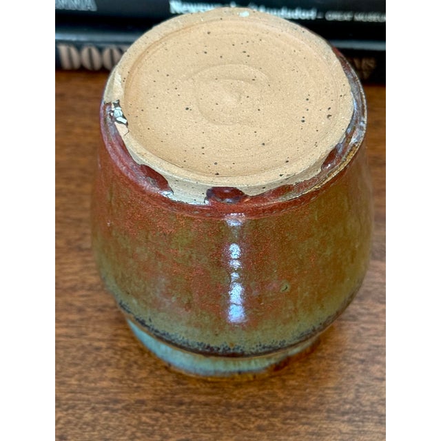 Glazed Pottery Planter Pot or Pencil Cup For Sale - Image 6 of 7