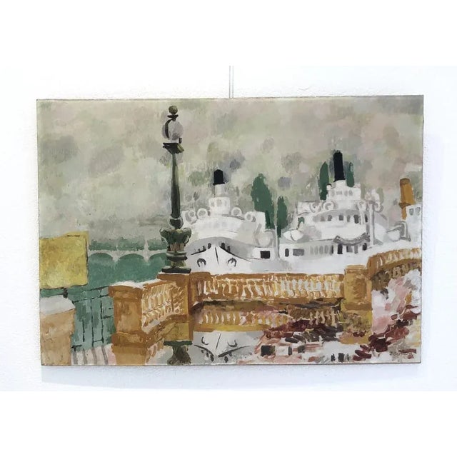 Jean Bernard, Bateau du Léman, Belle Époque et pont du Mont Blanc, Genève, Oil on Canvas For Sale - Image 10 of 10