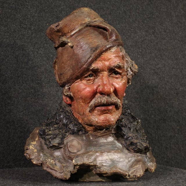 Italian Artist, Sculpture of a Fisherman, 20th Century, Terracotta For Sale - Image 13 of 13