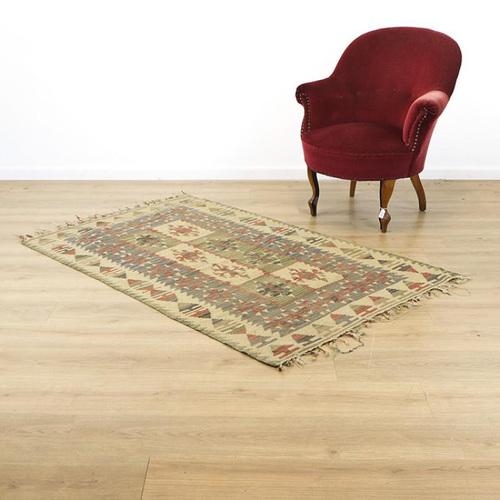 Vintage Wool Kilim Rug For Sale - Image 4 of 7