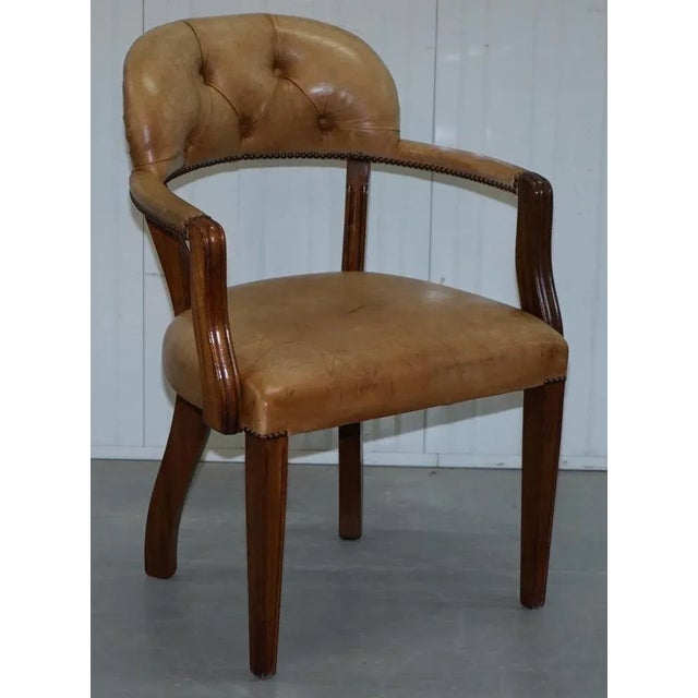Brown Leather Court Office Dining Chair from House of Chesterfield For Sale - Image 16 of 18