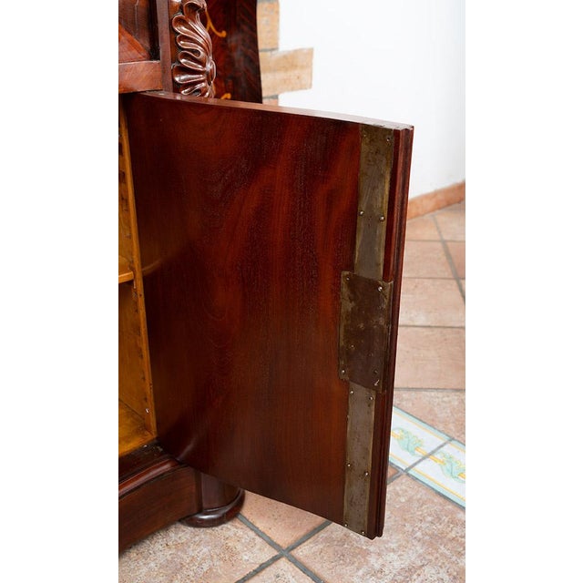Antique 19th Century Louis Philippe Neapolitan Mahogany Secretary Desk For Sale - Image 9 of 11