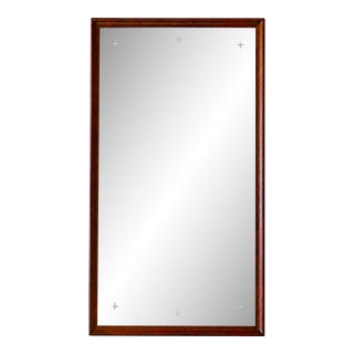 Broyhill Saga Mid-Century Walnut Mirror With Etched Star Details For Sale