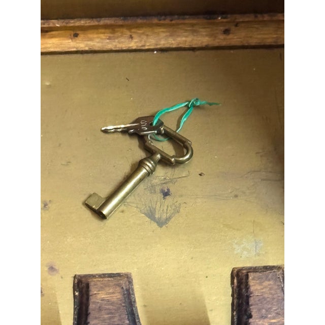 Wood Italian Rustic Neoclassical Hanging Rifle Cabinet Fruitwood and Brass, C. 1950s For Sale - Image 7 of 18