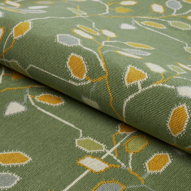 Schumacher Schumacher x Neisha Crosland Tumble Weed Epingle Fabric in Meadow Green For Sale - Image 4 of 4