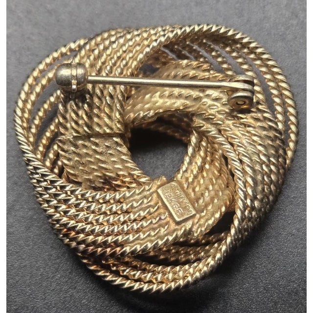 1940s Winard 12k Gold Filled Rope Swirl Brooch Pin For Sale - Image 11 of 13