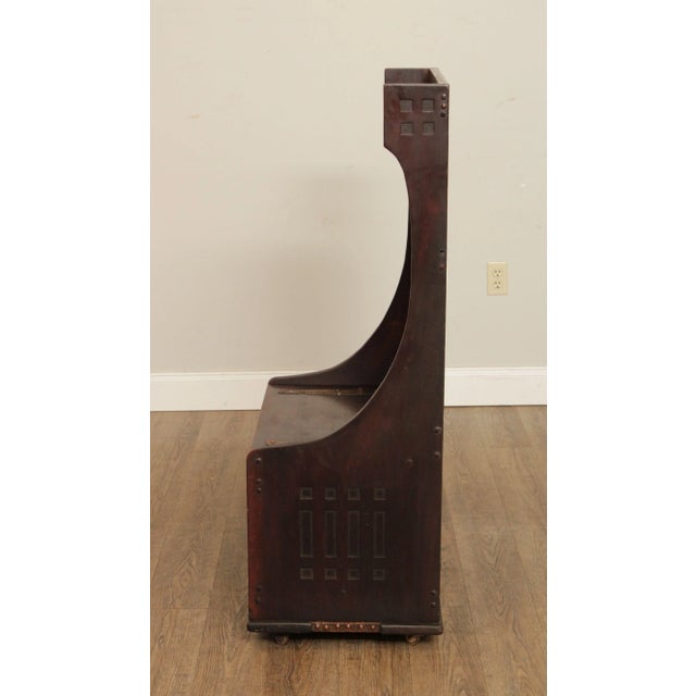 Antique Mission Arts And Crafts Mahogany Storage Chest Hall Bench For Sale - Image 11 of 13