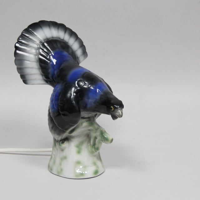 1940s Art Deco Porcelain Bird Lamp, 1940s For Sale - Image 5 of 8