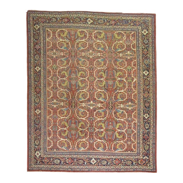 Zabihi Collection Antique Persian Mahal Sultanabad Rug - 10'4" x 13'8" For Sale