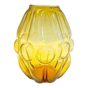 Vintage Amber Blown Bubble Glass Vase