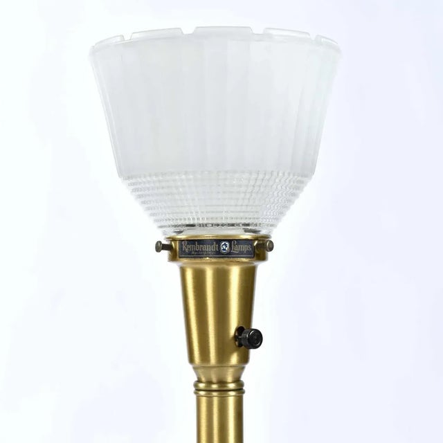 Rembrandt Teal and Gold Hourglass Shaped Midcentury Table Lamp For Sale - Image 9 of 12