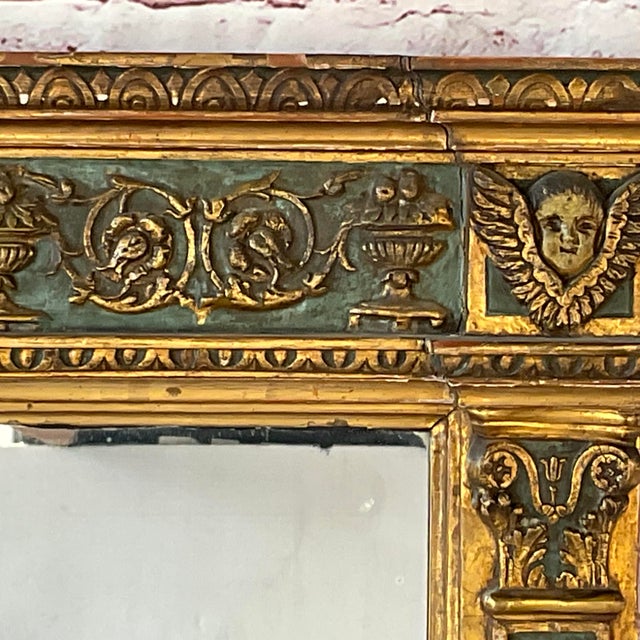 Italian Giltwood and Polychrome Neoclassical Mirror Tuscan Circa 1750 For Sale - Image 10 of 18