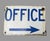 American Blue & White Antique Porcelain Office W Right Arrow Advertising Sign For Sale - Image 3 of 4