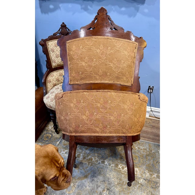 Late 19th Century 19th C Victorian Walnut Parlor Chairs, Set of Two For Sale - Image 5 of 18