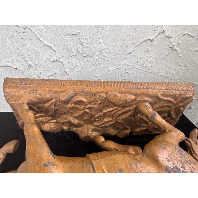 Metal Vintage Cast Metal Horse Sculpture With Original Gilt Finish For Sale - Image 7 of 8