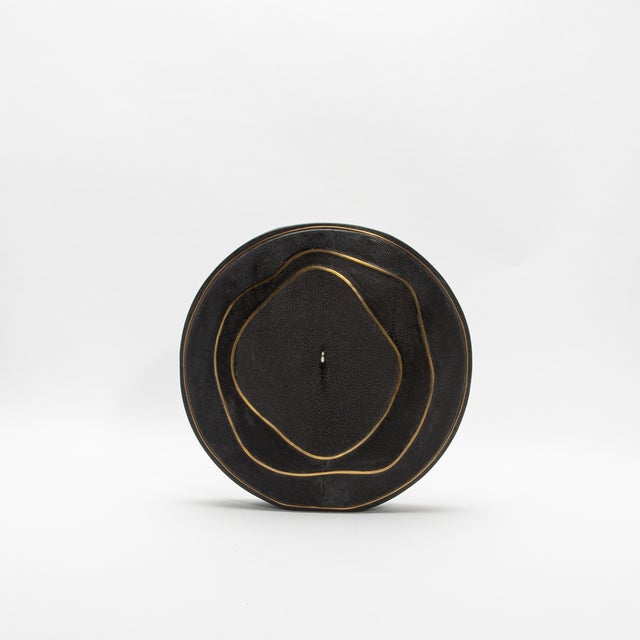 2020s Modern Vase in Shagreen With Brass Details by R&y Augousti For Sale - Image 5 of 7