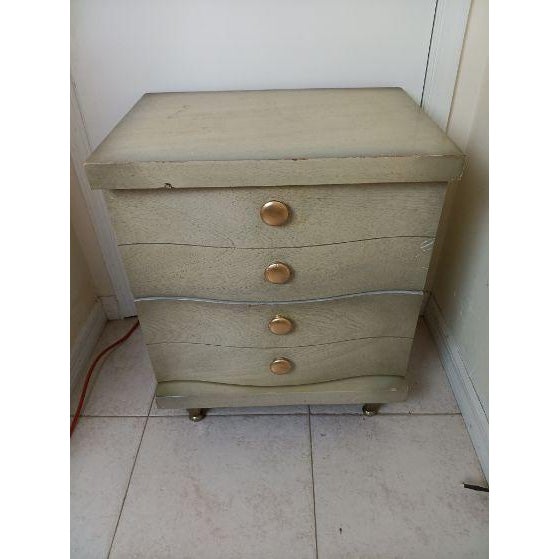 Vintage Wood Nightstand 2 Drawer Mid Century Modern For Sale - Image 4 of 9