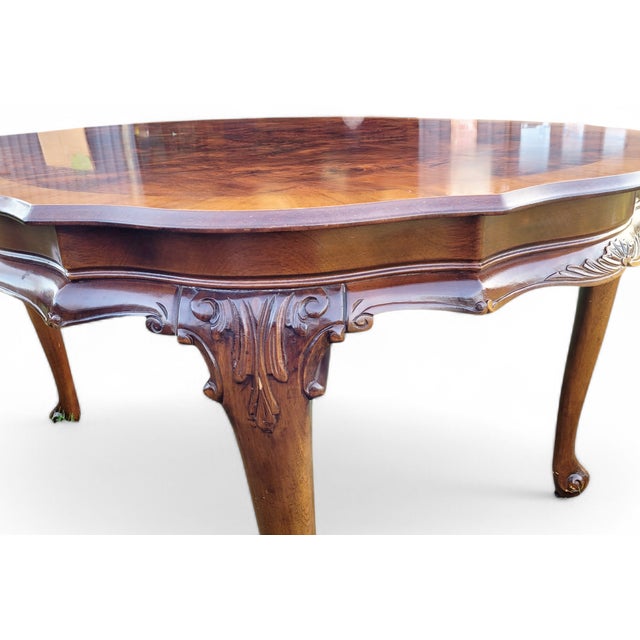 Antique Early 20th Century Louis XVI French Oval Dining Table in Walnut & Mahogany For Sale - Image 4 of 13