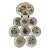 Vintage Hand-Painted Vegetables Italian Large Round Serving Platter With Salad Plates Set- 9 Pieces For Sale
