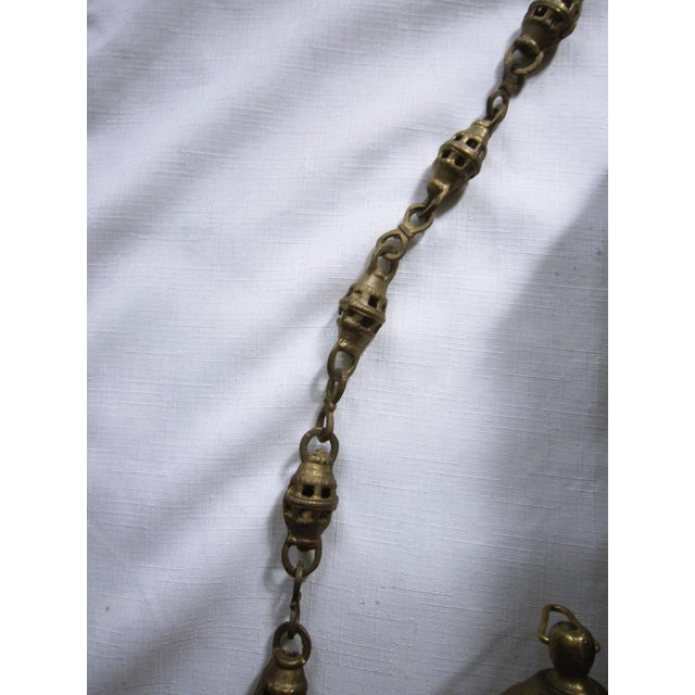 1960s Vintage Hanging Moroccan Brass Candle Holders, S/3 For Sale - Image 5 of 6