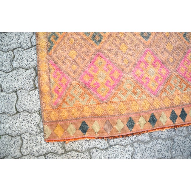 1960s Hand Knotted Wool Oushak Runner For Sale - Image 10 of 11