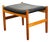 Mid Century Modern Ottoman Stool Swivel Black Solid Oak Wood Tufted Spottrup MCM For Sale