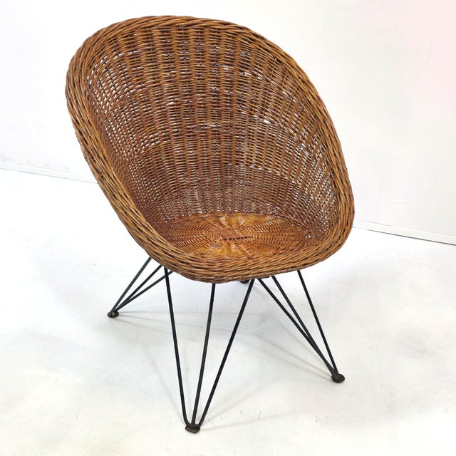Dutch Rattan Chair by Teun Velthuizen for Urotan, 1950s For Sale - Image 6 of 9