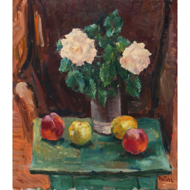 'Peaches, Apples and Roses' by Mogens Vantore, Paris, Royal Danish Academy, Charlottenborg Gallery For Sale