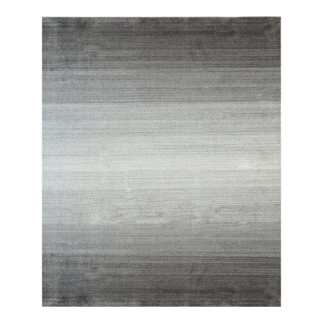 8x10 Traditional Fiona Ava Brown Open Field Handmade Wool Carpet Rug For Sale