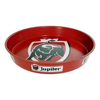 French Advertising Tray in Red and Black Metal, France, 1960s For Sale