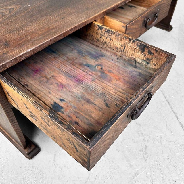 Meiji Period Japanese Zen Calligraphy Writing Table, 1920s For Sale - Image 14 of 17