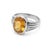 Contemporary Citrine Signet Men's Ring, Wedding Engagement Ring Us 7 For Sale - Image 3 of 5