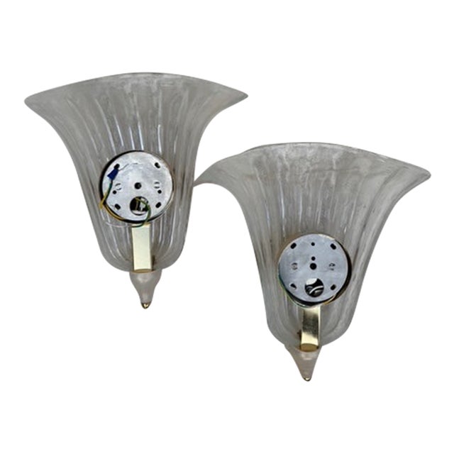 1980s Barovier & Toso Murano Glass Sconces - 2 For Sale