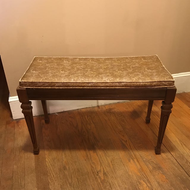 Mid Century Modern Piano Bench With Storage | Storage Bench