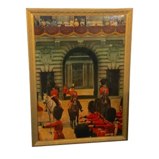Queen Elizabeth II Taking a Salute Outside Buckingham Palace Print For Sale