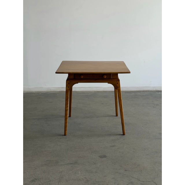 Antique Honey Oak Table With Center Drawer For Sale - Image 9 of 18