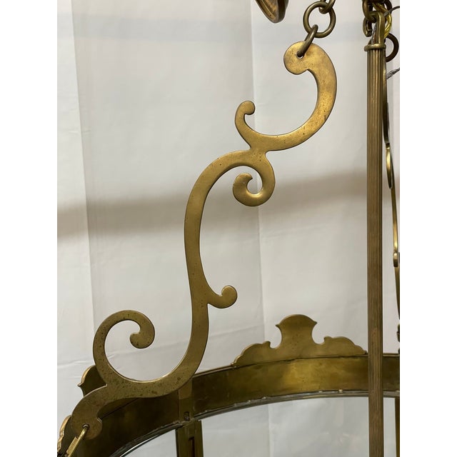 Bronze Large 19th Century Solid Bronze Gothic Lantern, Six Lights, Circular For Sale - Image 8 of 9