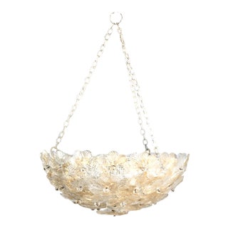Midcentury Italian Murano Avventurina Glass Rosette Chandelier For Sale