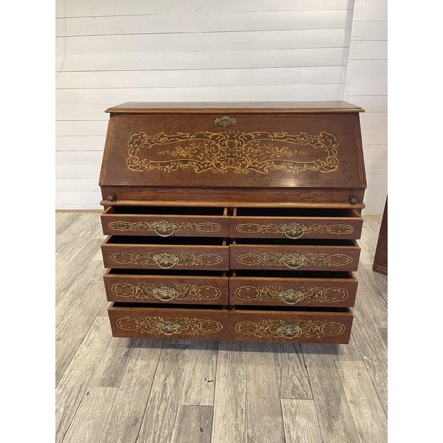 Egyptian Secretaire in Wood and Brass For Sale - Image 16 of 18
